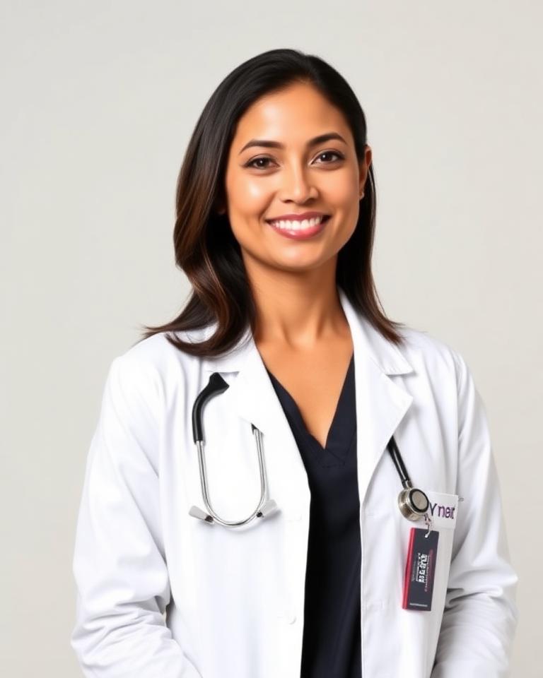 Nurse practitioner headshot with badge